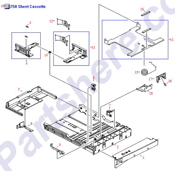 HP parts picture diagram for RB2-3009-000CN